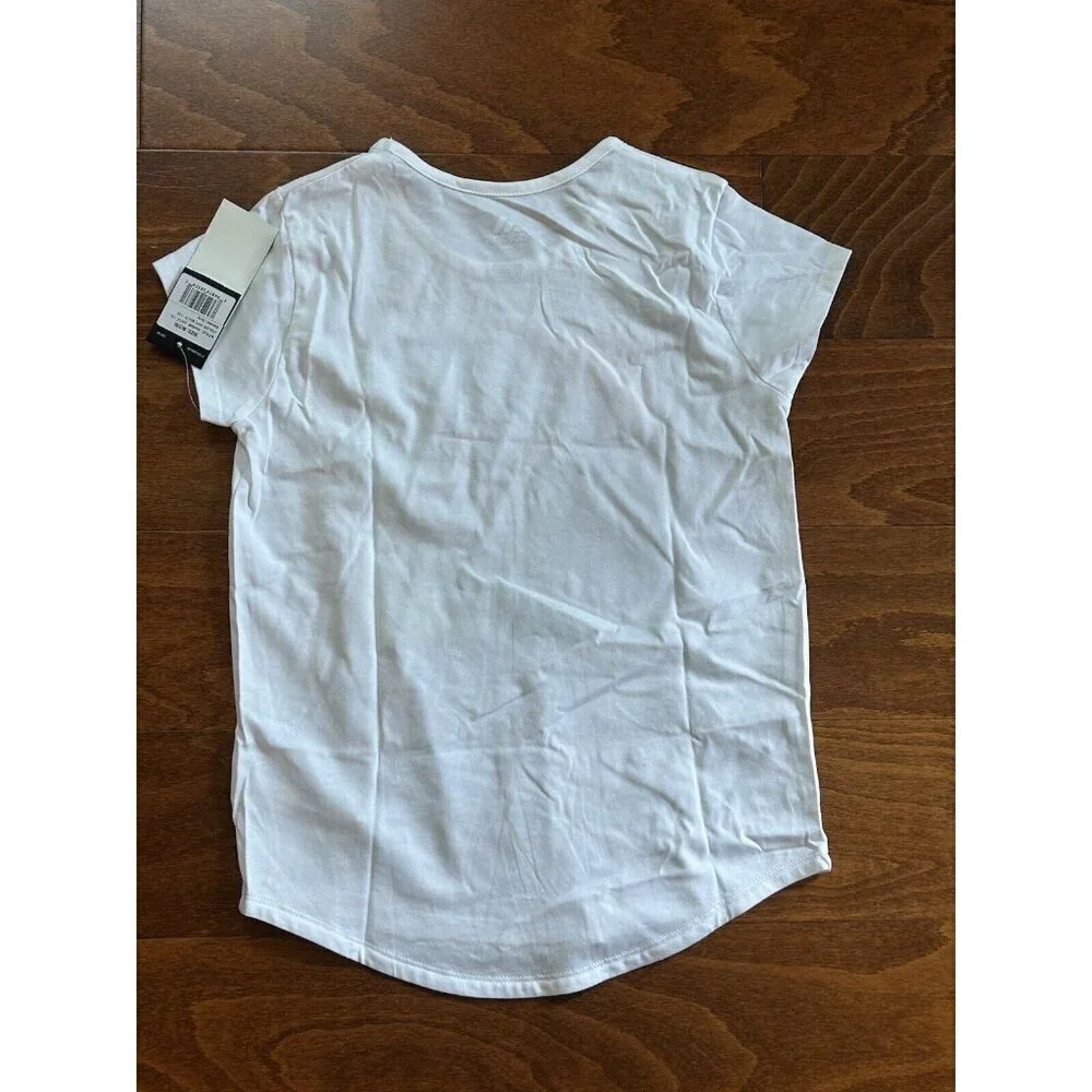 adidas Girls' Short Sleeve‎ Cotton Scoop Neck Tee T-Shirt Rainbow NWT Size S 7/8